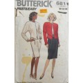 BUTTERICK 6811 JACKET-TOP-SKIRT SIZE 8-10-12 COMPLETE
