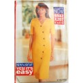 BUTTERICK 6882 SEMI FITTED DRESS WITH SHAPED FRONT OVERLAY & BUTTONS SIZE 6-8-10 COMPLETE-UNCUT-F/F
