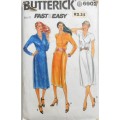 VINTAGE BUTTERICK 6902 LOOSE FITTING WRAP DRESS SIZE 10 COMPLETE