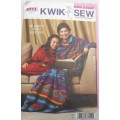 KWIK SEW 3711 BLANKET WITH SLEEVES SIZE S-M-L COMPLETE-UNCUT-F/FOLDED