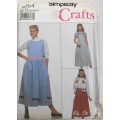 SIMPLICITY CRAFTS 9054 DRESS-PINAFORE-SKIRT-LINED JACKET TO DECORATE SIZE  10-12-14 COMPLETE F/F
