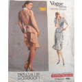 VOGUE 1980-BELLVILLE SASSOON -ONE PIECE DRESS WITH FLOUNCE SIZE 14 COMPLETE
