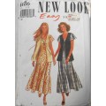NEW LOOK PATTERNS 6186 DRESS  + WAISTCOAT SIZES 8-18 PG 1-2 SEWING INSTRUCTIONS NOT SUPPLIED