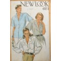 NEW LOOK PATTERNS 6851 SET OF TOPS SIZES 8-18 COMPLETE-ENVELOPE