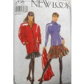 NEW LOOK PATTERNS 6936  JACKET-POLO TOP-SKIRT  SIZE  8-18 COMPLETE-PART CUT