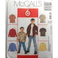 McCALLS 4164 BOYS SHIRTS SIZE CCE 3-4-5-6- YEARS -COMPLETE-UNCUT-F/FOLDED