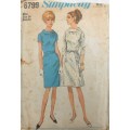 VINTAGE SIMPLICITY 6799 ONE PIECE DRESS WITH 2 SKIRTS SIZE 14 BUST 34 COMPLETE-ZIPLOC