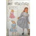 SIMPLICITY 9438 GIRLS LACE TRIMMED DRESS SIZE 3-6 YEARS COMPLETE-UNCUT-F/FOLDED