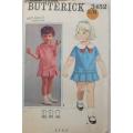 VINTAGE BUTTERICK 3452 ONE PIECE DRESS SIZE 3 YEARS BREAST 22 COMPLETE