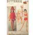 VINTAGE BUTTERICK 4015 COVER UP-BATHING SUIT-HAT SIZE 8 YEARS BREAST 26 COMPLETE