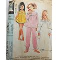 VINTAGE McCALLS 8352 GIRLS NIGHTGOWN-PJS-SHORTIES+TRANSFER SIZE 4 YEARS COMPLETE-UNCUT-F/FOLDED