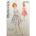 VINTAGE BUTTERICK 2649 GIRLS SIDE DETAILED DRESS SIZES 10 YEARS BREAST 28 COMPLETE-UNCUT-F/FOLDED