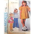 VINTAGE McCALLS 4998 GIRLS DRESS-TOP-PANTS SIZE 4 YEARS BREAST 58 CM COMPLETE-UNCUT-F/FOLDED