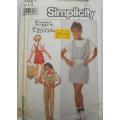 SIMPLICITY 8521 VERY LOOSE FITTING OVERALLS-PINAFORE-PULLOVER TOP SIZE LARGE 12-14 YEARS  COMPLETE