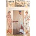 STYLE 4239 FRONT BUTTON NIGHTSHIRT+PJS SIZE SMALL 8-10 NO POCKET PATTERN SUPPLIED