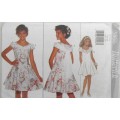 BUTTERICK 3866 GIRLS CLOSE FITTING LINED DRESS SIZES 7-8-10 YEARS COMPLETE-ZIPLOC