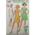 VINTAGE SIMPLICITY 8101 DRESS WITH 3 NECKLINES SIZE 12MP BUST 34 COMPLETE-UNCUT-F/FOLDED