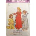 SIMPLICITY 8170 KIDS NIGHTGOWN-PJS-GOWN SIZE MEDIUM 3-4 YEARS COMPLETE