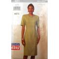 BUTTERICK 4071 FITTED STRAIGHT DRESS SIZE 6-8-10 COMPLETE-CUT TO SIZE 10
