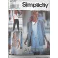 SIMPLICITY 8239 PANTS-SHORTS-TOP-UNLINED JACKET SIZE 12-16 COMPLETE-PART CUT