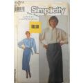 SIMPLICITY 8293 MOCK WRAP SKIRT-VERY LOOSE FITTING SHIRT SIZE 12 COMPLETE-PART CUT