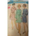 VINTAGE SIMPLICITY 8295 DRESS WITH 2 COLLARS SIZE 14 1/2 BUST 37 COMPLETE-UNCUT-F/FOLDED