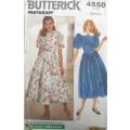 BUTTERICK 4550 DRESS WITH DROPPED WAIST BODICE SIZE 12-14-16 COMPLETE