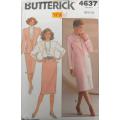 BUTTERICK 4637 JACKET-SKIRT-TOP SIZE 8-10-12 COMPLETE-CUT TO 12