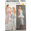 BUTTERICK 4904 DRESS WITH CLOSE FITTING LINED BODICE SIZE 6-8-10 COMPLETE - CUT TO 10