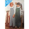 BUTTERICK 5198 KIDDIES OVERALLS SIZE 3-4-5-6-6X YEARS COMPLETE-UNCUT-F/FOLDED