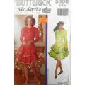 BUTTERICK 5008 DRESS WITH DROPPED WAIST & RUFFLE SKIRT SIZE 12-14-16 COMPLETE-CUT TO 16