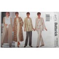 BUTTERICK 6473 JACKET-DUSTER-TOP-DRESS-PANTS SIZE 6-8-10 COMPLETE-MOSTLY UNCUT-CUT TO 10