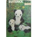 BUTTERICK 429  MOTHER (36 CM ) & BABY PANDA  (22 CM) -COMPLETE