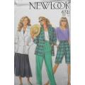 NEW LOOK PATTERNS 6518 JACKET, SHORTS & PANTS SEVEN SIZES IN ONE 6 - 18 COMPLETE-UNCUT-F/FOLDED