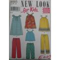NEW LOOK PATTERNS 6985 GIRLS DRESS-TOPS-PANTS SIZE 3-8 YEARS COMPLETE-UNCUT-F/FOLDED