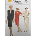 VOGUE 9496 SEMI FITTED STRAIGHT DRESS WITH DRAPE SIZE 16 COMPLETE-UNCUT-F/FOLDED