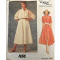 VOGUE AMERICAN DESIGNER-ADRI 1351 DRESS WITH LOOSE FITTING BODICE SIZE 16 COMPLETE-UNCUT-F/FOLDED
