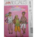 McCALLS M5135 GIRL PLUS TOPS-GAUCHO-PANTS-HEAD SCARF SIZE 7-8-10-12-14 YEARS COMPLETE-PART CUT TO 14