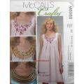 McCALLS M 6068 DRESS & NECKLACES SIZE 6-8-10-12-14 COMPLETE-CUT TO SIZE 14