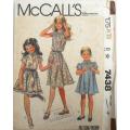 McCALLS 7438 GIRLS LOOSE FITTING PULLOVER DRESS SIZE 10 YEARS COMPLETE-UNCUT-F/FOLDED