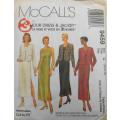 McCALLS 9459 DRESS & UNLINED JACKET SIZE 10-12-14 COMPLETE-CUT TO 14