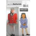 BUTTERICK B4278 TODDLER/GIRLS LINED JACKET-SKIRT-HAT SIZE 2-3-4-5-YEARS COMPLETE-UNCUT-F/FOLDED