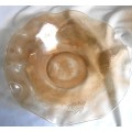 FLORA GOLD-LOUISE PATTERN LARGE 23 CM CARNIVAL GLASS BOWL (3)
