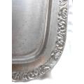 EXTRA LARGE SILVER PLATED RECTANGULAR SHAPED TRAY 43 CM X  41.5 CM