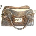 STUNNING LEOPARD SHOULDER BAG WITH ZIP CLOSING POCKET-CELLPHONE & MAKE UP POUCHES-ZIP CLOSING