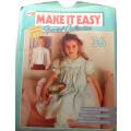 MAKE IT EASY PATTERN NUMBER  36 -PARTY POPPETS-MACHINE SMOCKED DRESS+ HEAD-DRESS COMPLETE-UNCUT