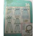 MAKE IT EASY PATTERN NUMBER  36 -PARTY POPPETS-MACHINE SMOCKED DRESS+ HEAD-DRESS COMPLETE-UNCUT