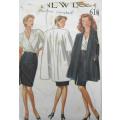 NEW LOOK PATTERNS 6100 LOOSE JACKET-TOP-SLIM SKIRT SIZE 8-18 COMPLETE-CUT TO 10