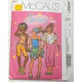 McCALLS M4821 GIRLS TOPS-SKORT-SHORTS-CAPRI PANTS SIZE 12-14-16 YEARS COMPLETE-UNCUT-F/FOLDED
