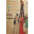 VINTAGE VOGUE 8164 EVENING DRESS-RUNIC-PANTS-SHORTS-SHAWL SIZE 14 BUST 36 COMPLETE-NO SEWING INST